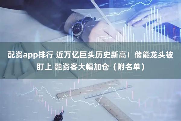 配资app排行 近万亿巨头历史新高！储能龙头被盯上 融资客大幅加仓（附名单）